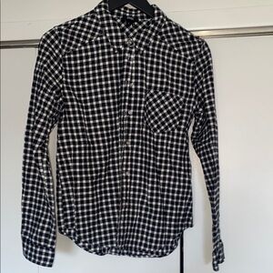 Black and White Gingham Casual Shirt